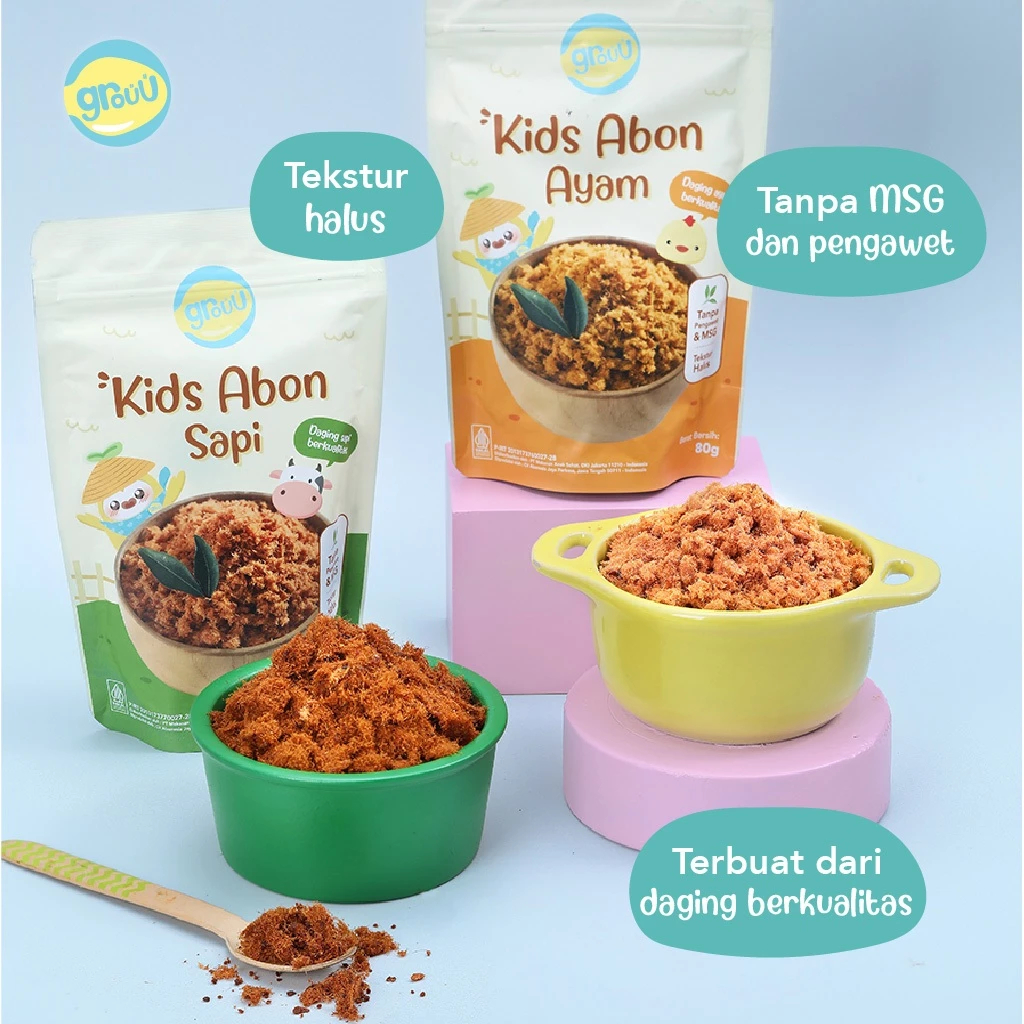 

Grouu - Abon Kids Ayam & Sapi (cocok untuk 12+ Bulan) mpasi bayi