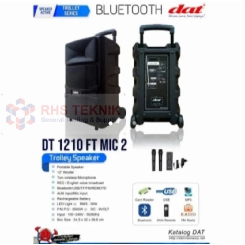 Speaker portable DAT DT-1210FT speaker trolley DT-1210FT speaker Bluetooth