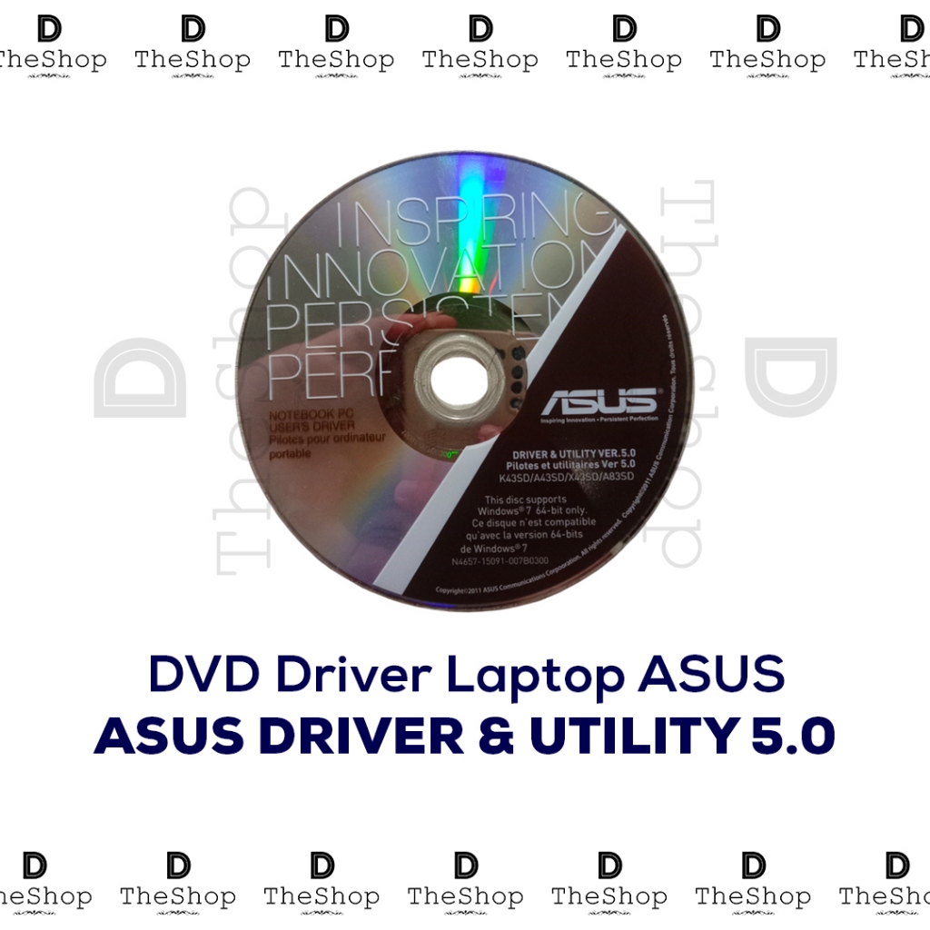CD Driver Utilitas Laptop Notebook ASUS DRIVER & UTILITY 5.0 K43SD/A43SD/X43SD/A83SD