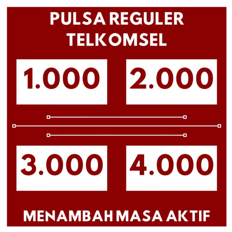 PULSA REGULER TELKOMSEL 1RB 2RB 3RB 4RB