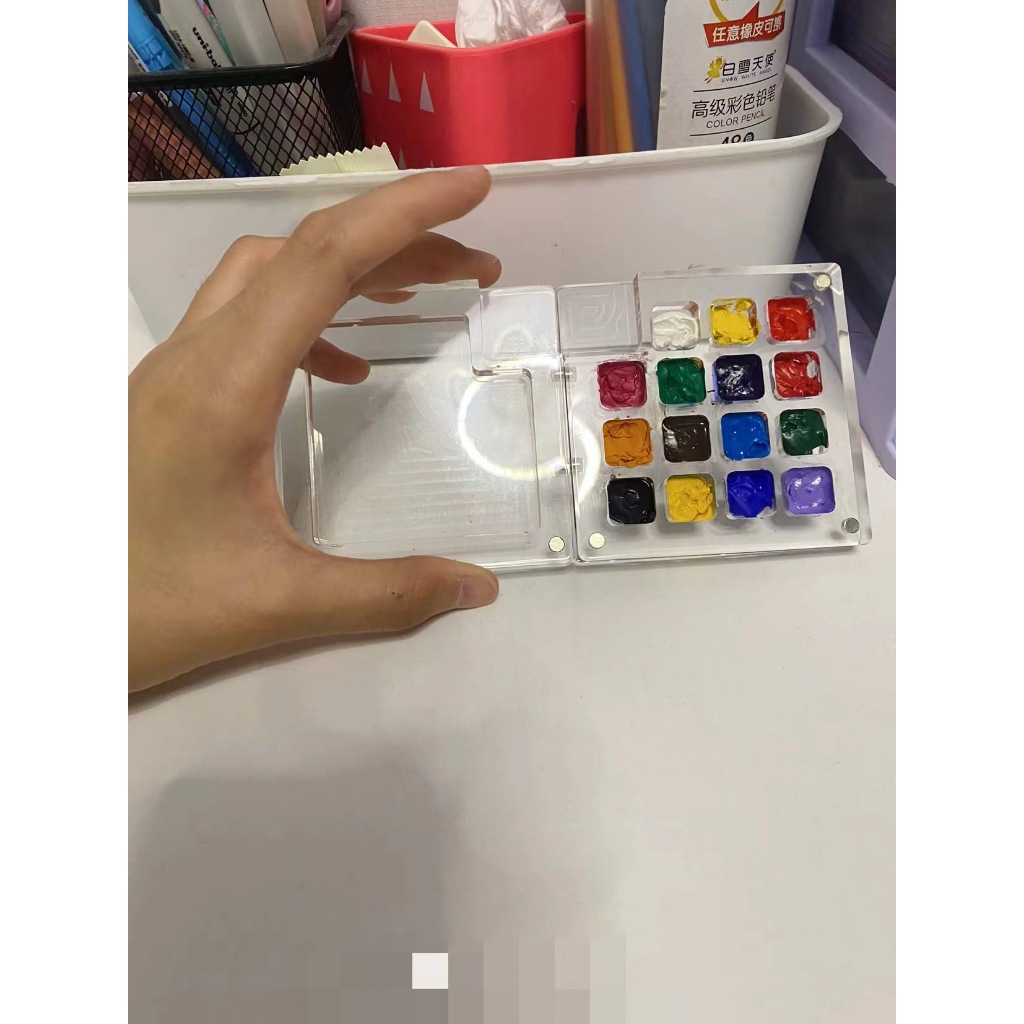 

Mini Portable Magnetic Watercolor Palette 8 Slot & 15 Slot Palet Cat Air Mini Portabel Magnetik 8