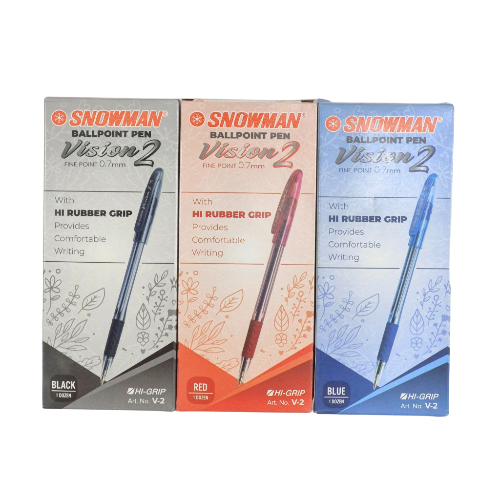 

[1 BOX / 12 PCS] Pulpen Ballpoint SNOWMAN V-2 V2 Semi-Gel Pen