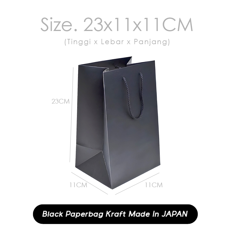 

Paper Bag Hitam Gelas 22x11x11 CM / PaperBag Kado Souvenir MUG Cangkir / Papper Bag Polos Warna