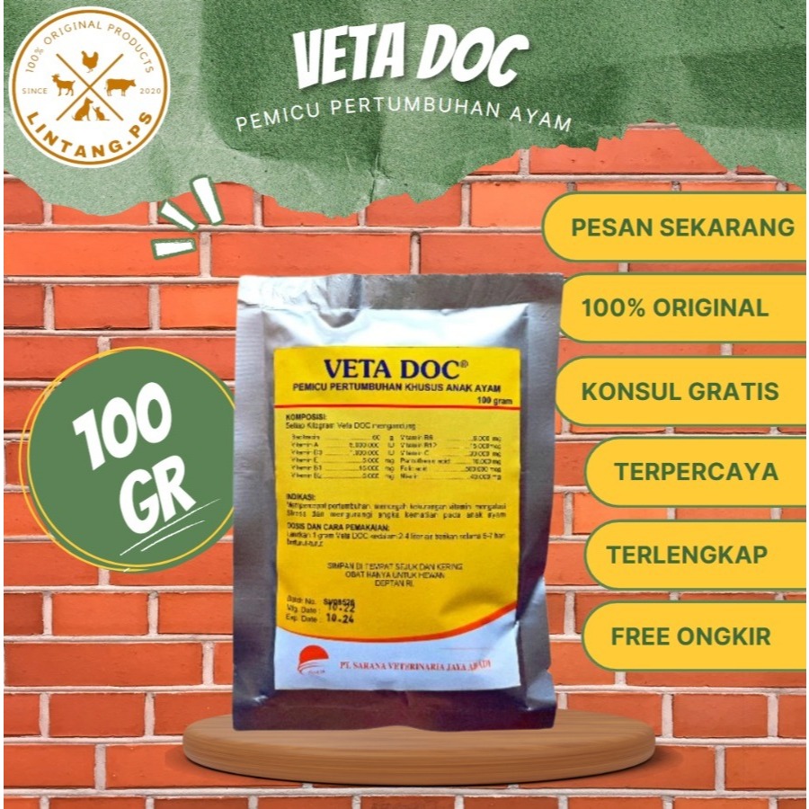 VETA DOC 100 GRAM - Vitamin Ayam DOC - Vitamin Khusus Ayam Ayam DOC - Vitamin Pertumbuhan Untuk Ayam