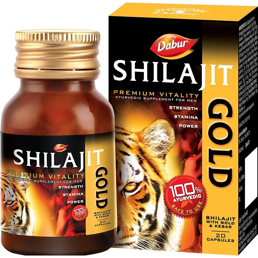 Dabur Shilajit Gold - 20 Capsules | 100% ORI Capsules Stamina - SHILAJIT
