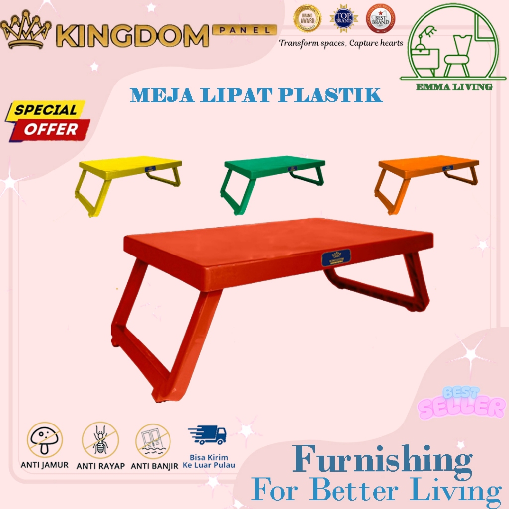 Kingdom Plast Meja Belajar Lipat Plastik Portable aesthetic