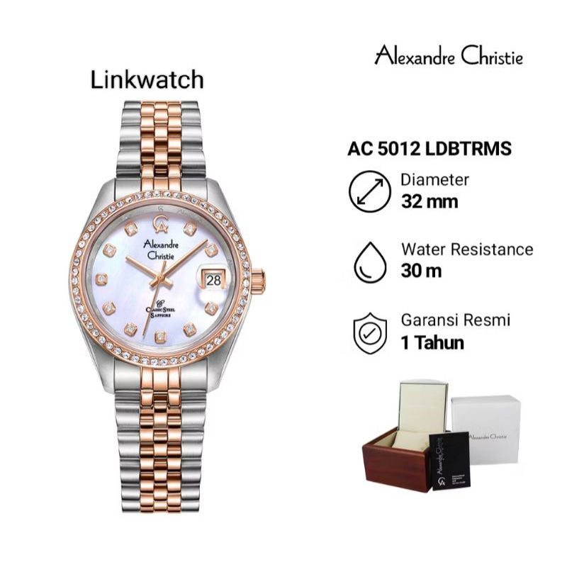 Alexander Christie AC 5012 Jam Tangan wanita Rantai All Stainless steel Original Garansi