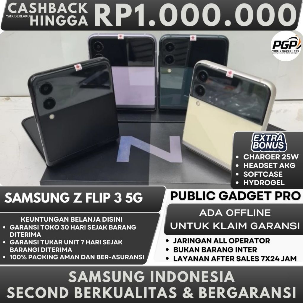 SEIN | Samsung Galaxy Z Flip 3 5G 256GB 128GB Second Resmi Indonesia | 8/128GB 8/256GB