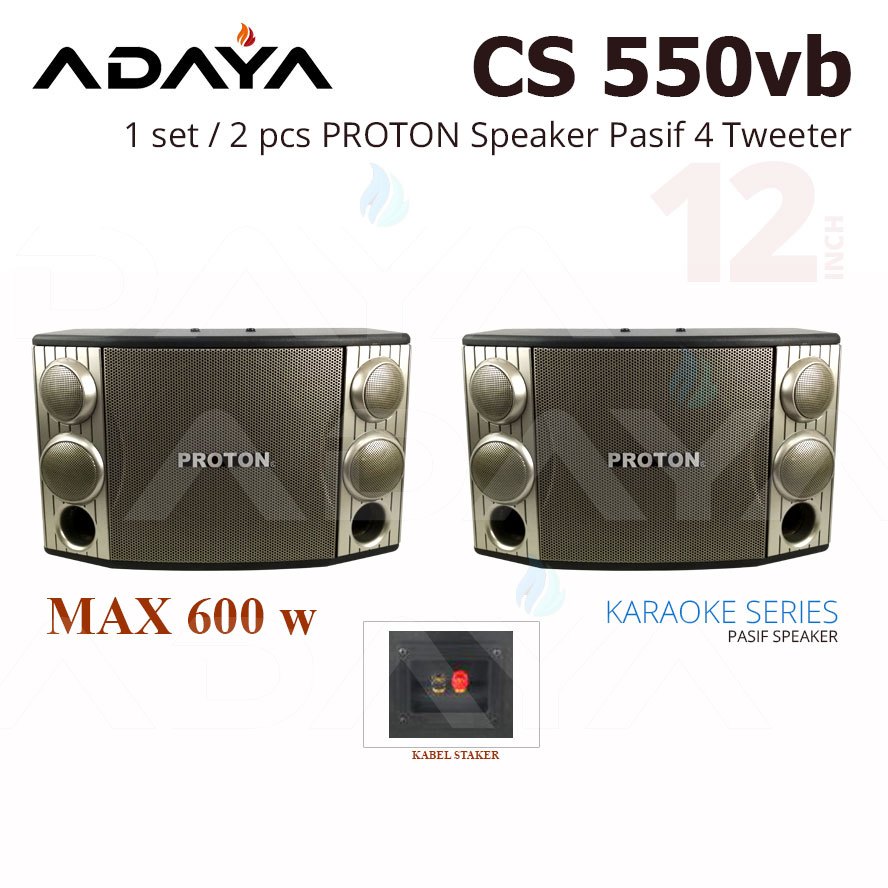 Speaker Pasif 12 Inch 600 watt Karaoke Series 1 Set PROTON CS 550 VB Sepasang