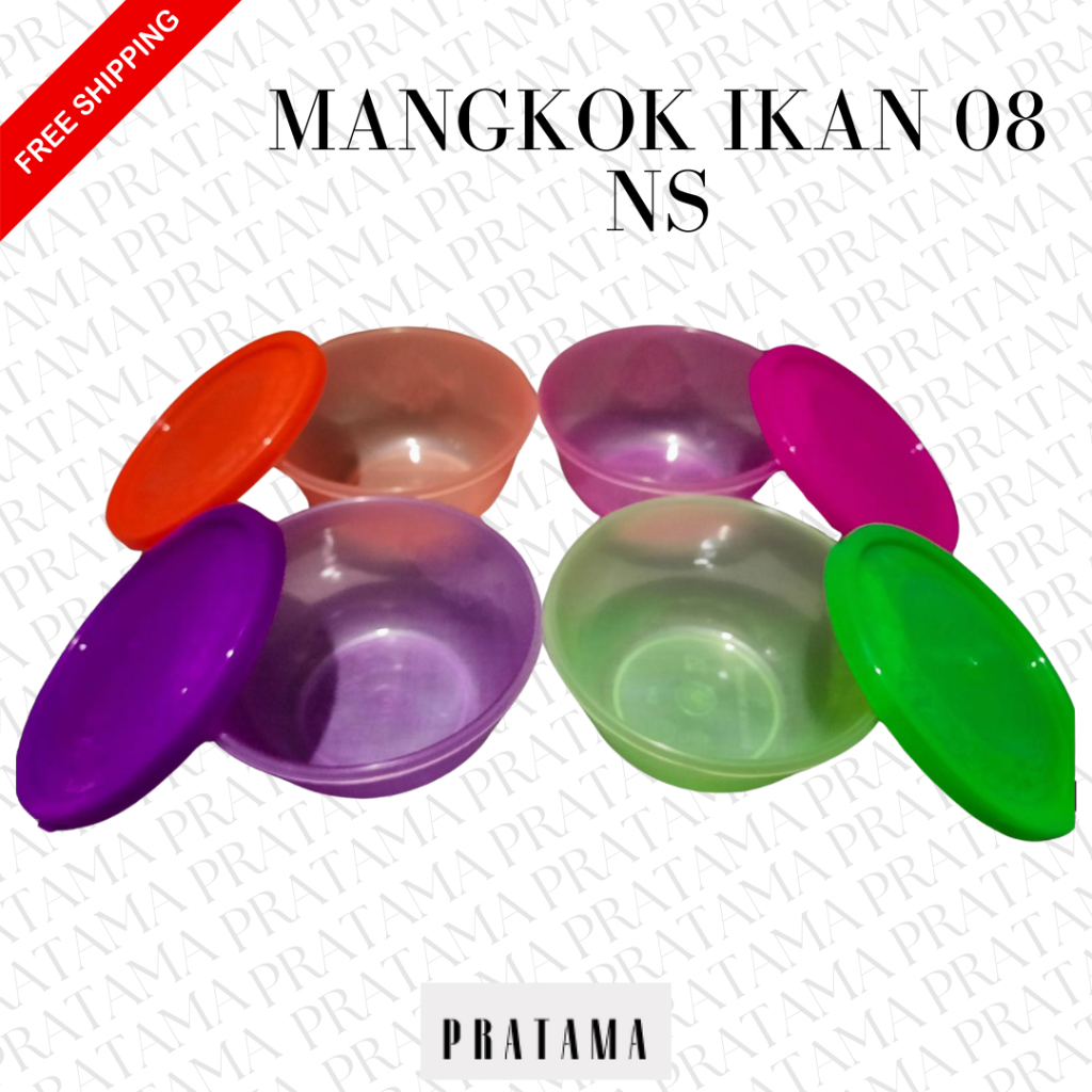 Mangkuk plastik / Mangkuk tutup plastik / Kotak makan plastik / Mangkuk Ikan 08 / Mangkuk