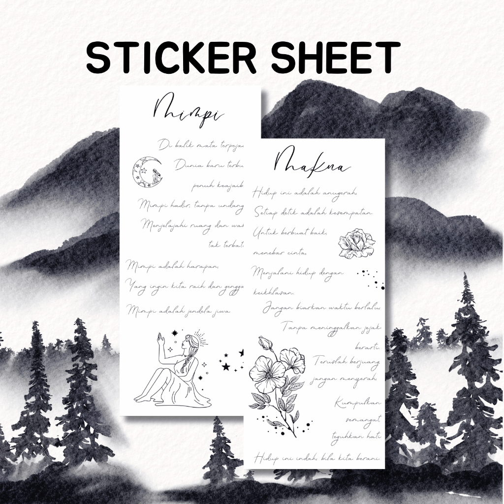 

STICKER SHEET MIMPI&MAKNA - STICKER JOURNAL - STICKER BUJO