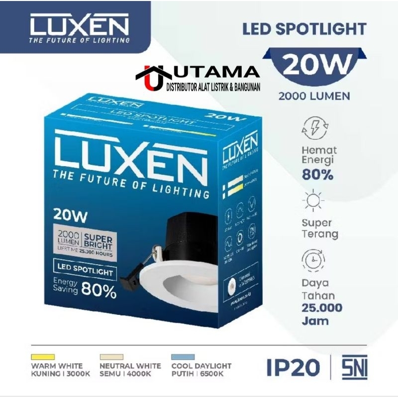 Luxen Spotlight LED COB gen ll 20 watt