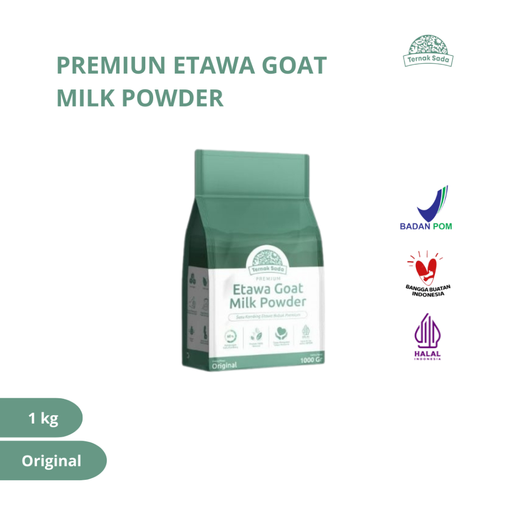 

Ternak Sada - Susu Kambing Etawa Bubuk 1 Kg - Original BPOM - Alami Organik