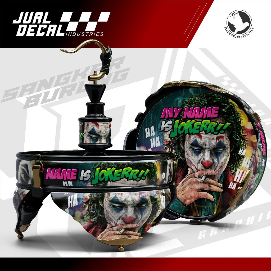 Stiker Sangkar Lovebird Batman Pleci Helopet SMOKE JOKER Decal Tebok Custom Variasi