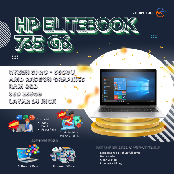 LAPTOP HP ELITEBOOK 735 G6 RAM 8GB/SSD 256GB