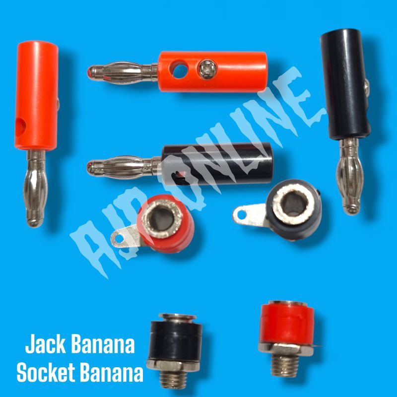 Jack Banana /Set Merah dan Hitam Bunga Socket Banana Jack Speaker banana
