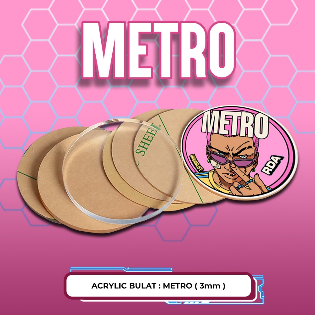 

Acrylic Bulat METRO Isi Sepasang