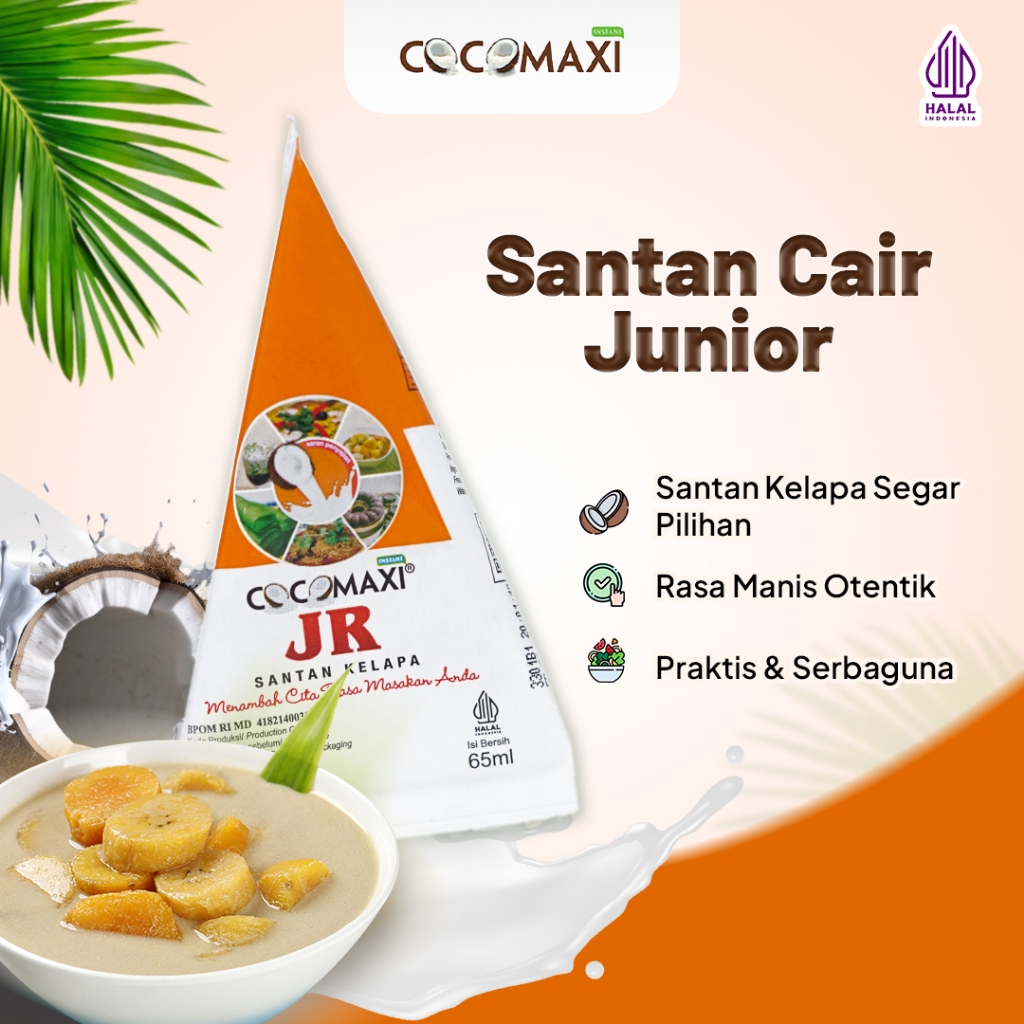 

COCOMAXI Santan Instant Cair Junior Manis Gurih Alami Praktis 65 ml