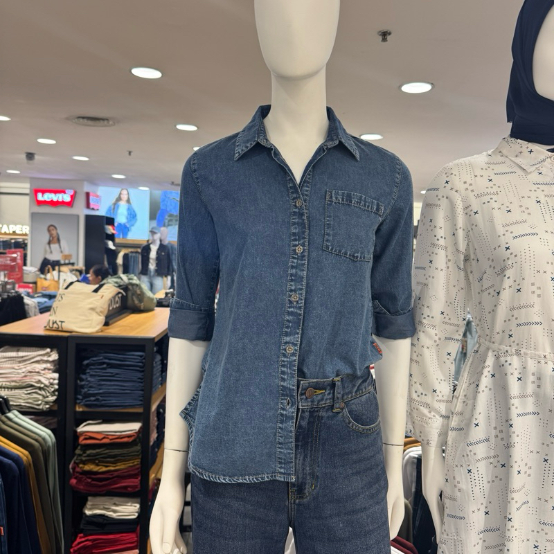 DUST - NEW Kemeja Denim Jeans Wanita (S-XXL)