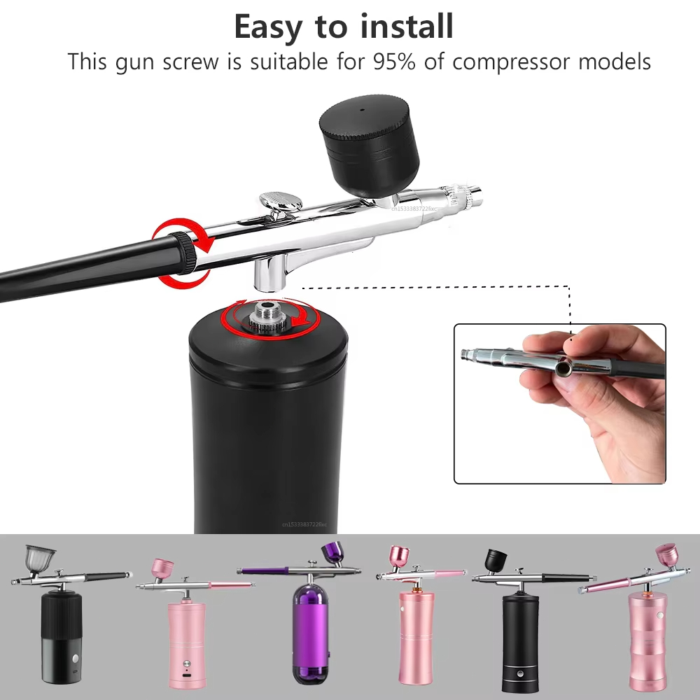 Aksesori Kit Kuku Airbrush Pistol Semprot Airbrush Dengan Cangkir Kit Pembersih Airbrush Pengganti