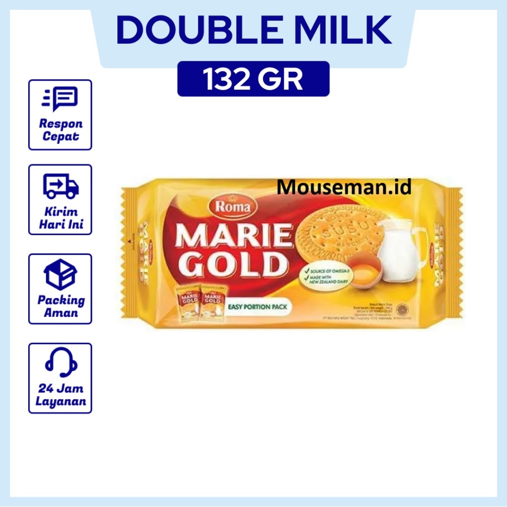 

Roma MARIE GOLD MARIE KUALITAS GOLD Biskuit Marie Susu 110gr + 22gr 6 Bungkus @22gr EXTRA 20% 5 + extra 1 MULTIPACK 132gr