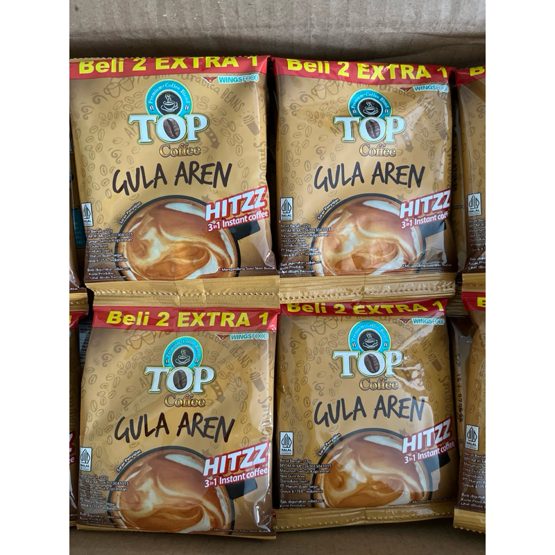 

Top Coffee Gula Aren Hitz 3in1 isi 15 sachet x 22 gram