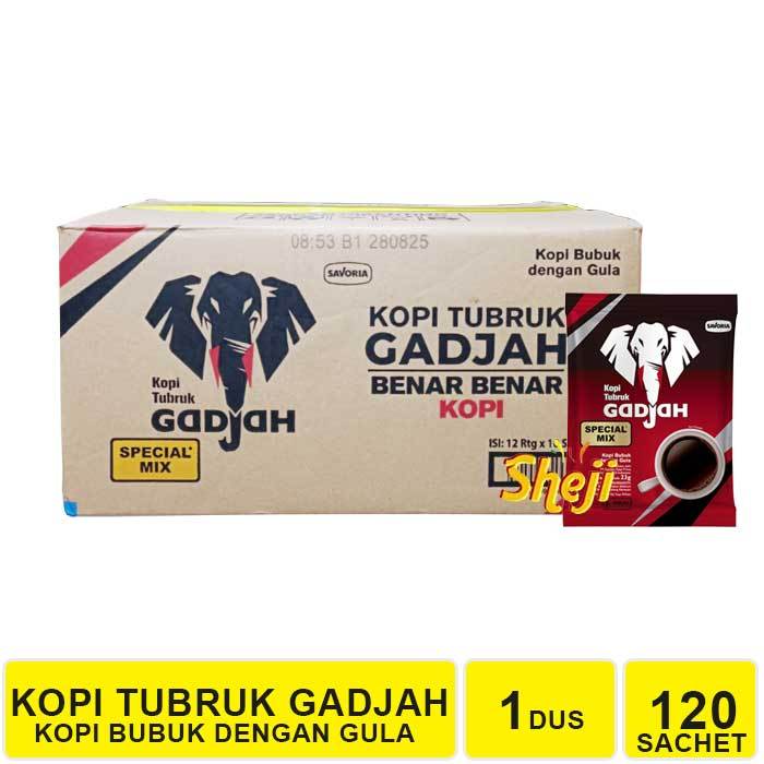 

1 DUS ISI 120 SACHET KOPI TUBRUK GAJAH SPECIAL MIX @ 23 GRAM