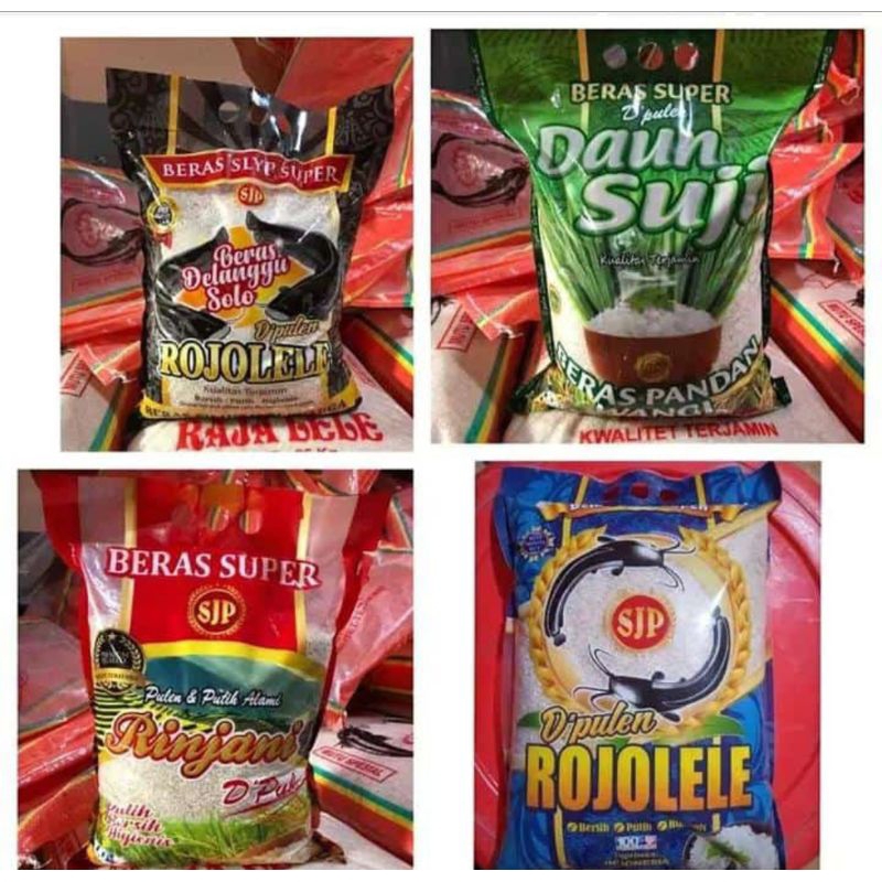 

PROMO BERAS 5KG 5LITER DAUN SUJI ROJOLELE RINJANI RAMOS D'PULEN