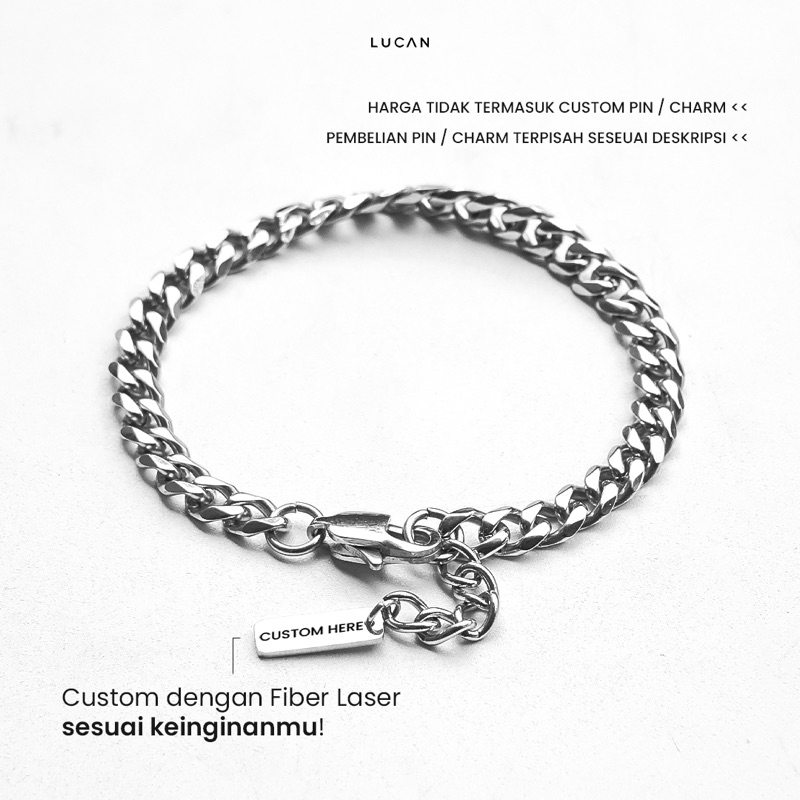 LUCAN - Magma Series Lucan Gelang Stainless Steel anti Karat Gelang Couple Fashion Gelang Pria