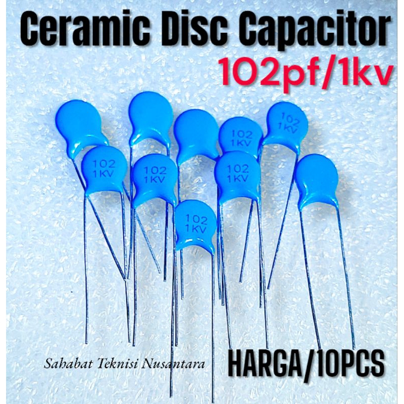 @25pcs keramik Milar 102pf/1kv | kapasitor Milar 102pf/1kf | keramik biru 102pf/1kv