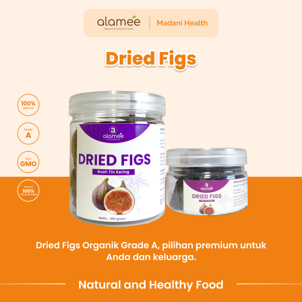 

ALAMEE Buah Tin Kering Cemilan Buah Sehat Dried Figs Buah Ara Kering Rendah Kalori