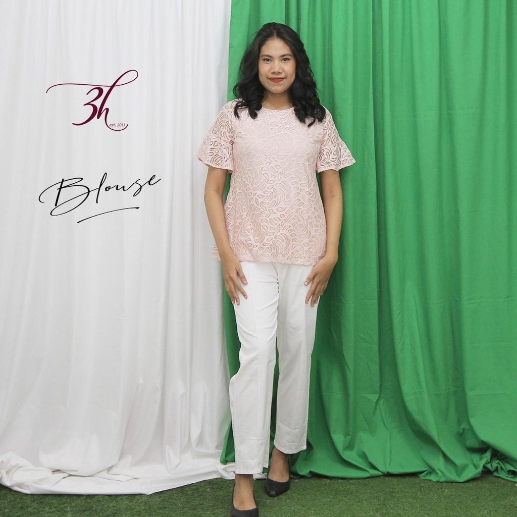 3H Blouse Brukat Pink  -JL.11