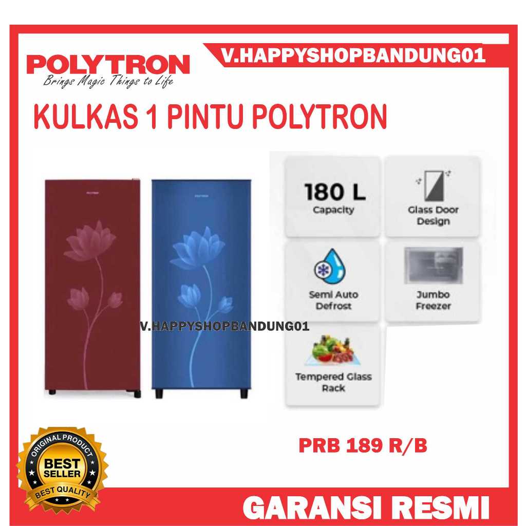 polytron 1 pintu kulkas KULKAS 1 PINTU POLYTRON PRB 189 ( KHUSUS Jawa Barat )