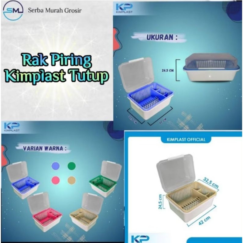 tempat piring/rak pengering piring/rak piring tertutup/penyimpanan piring/rak piring kimplast tutup