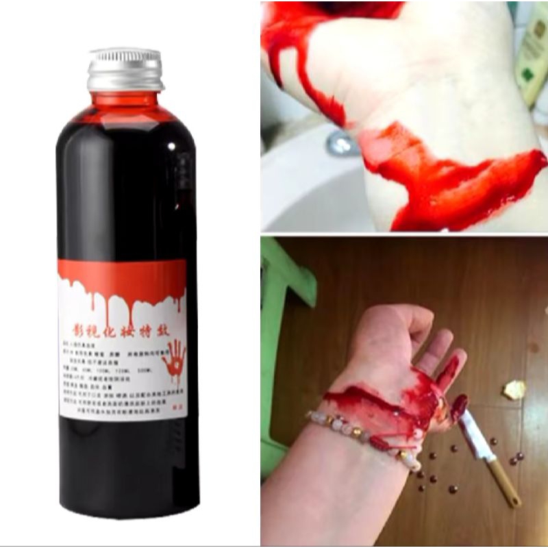 30 ml Darah Palsu Warna Merah Untuk Halloween Prank Pesta Karnaval / Darah palsu mainan prank murah 