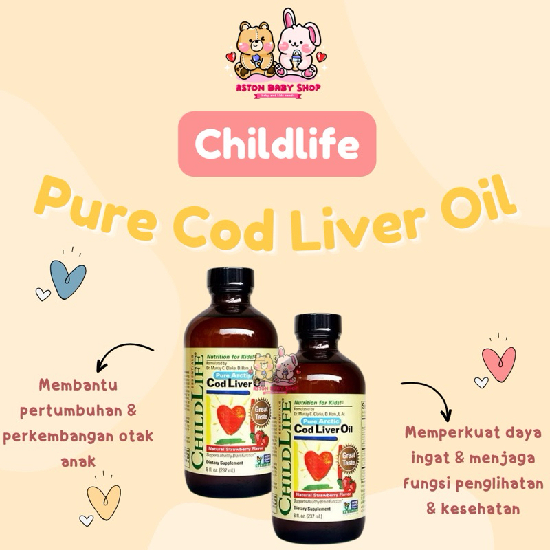 Childlife Pure Cod Liver Oil 237 ml - Supplemen Minyak Ikan Kod Bayi & Anak / Childlife Fish Oil Bay