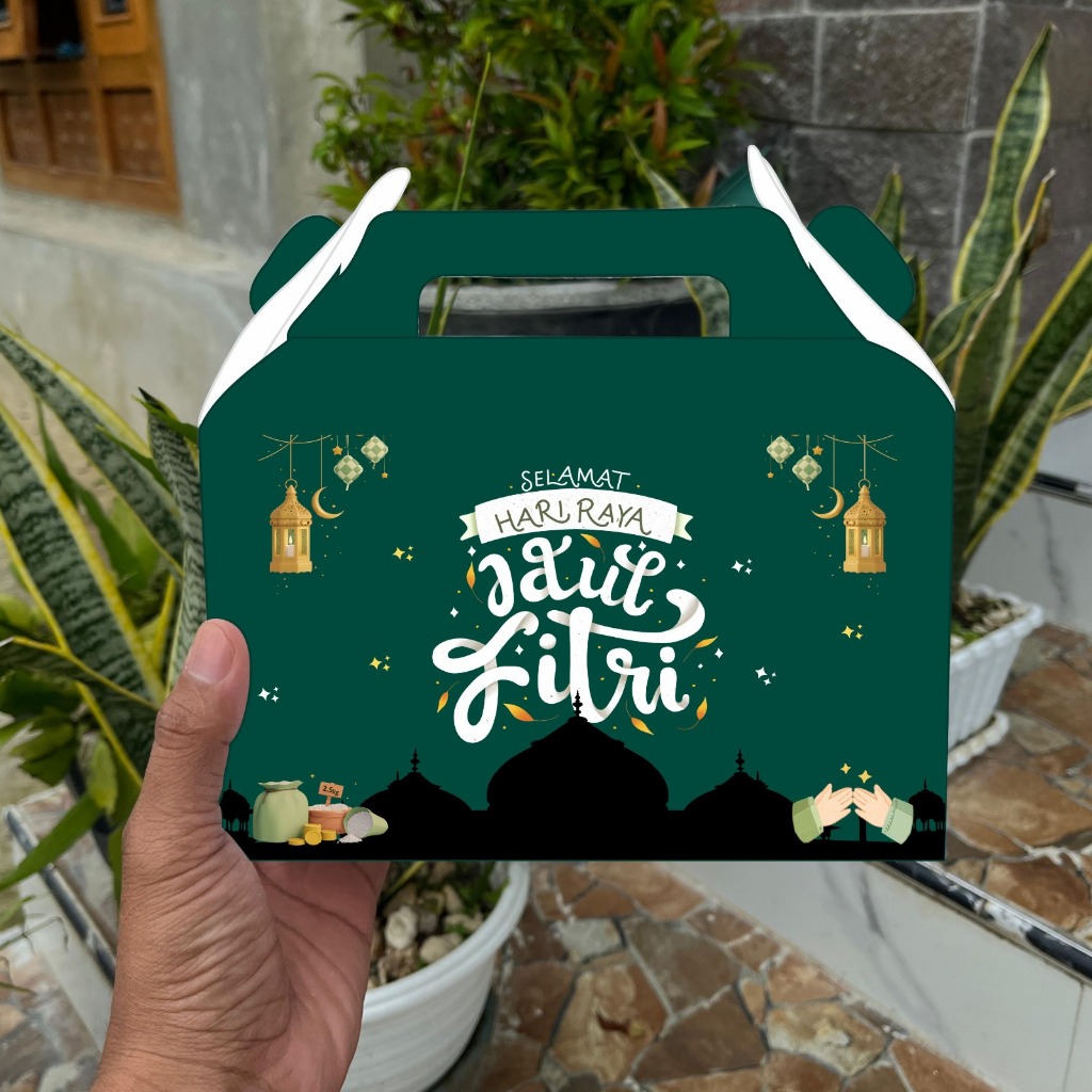 

( isi 6 ) Hampers Hari Raya / Gable Box / Kotak Hampers Lebaran Idul Fitri / Souvenir Lebaran / Kotak Hampers Hari Raya / Paper Bag Hari Raya / Box Hampers