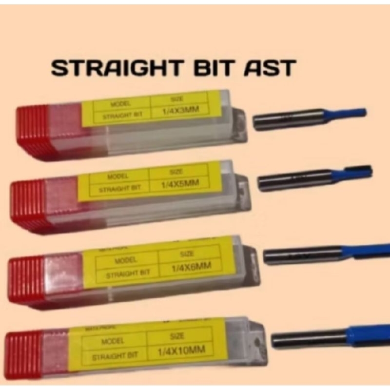 STRAIGHBIT 1/4"x5,6,8,10/MATA PROFIL/MATA PROFIL LURUS/MATA BOBOK TRIMMER PROFIL LURUS/MATA PROFIL