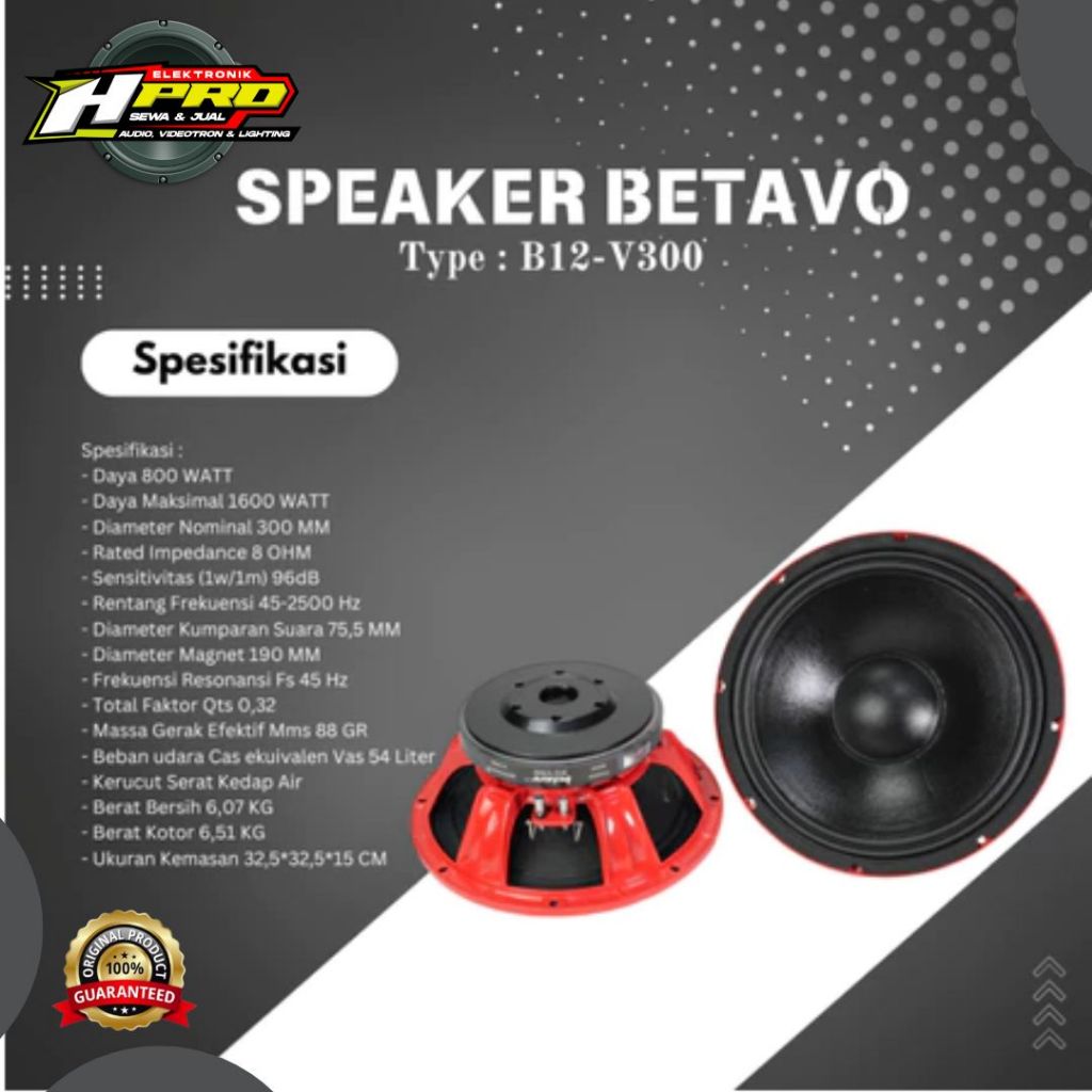 Speaker komponen betavo 18 INCH 4 COIL b18-v400 original 18 inch B18V400