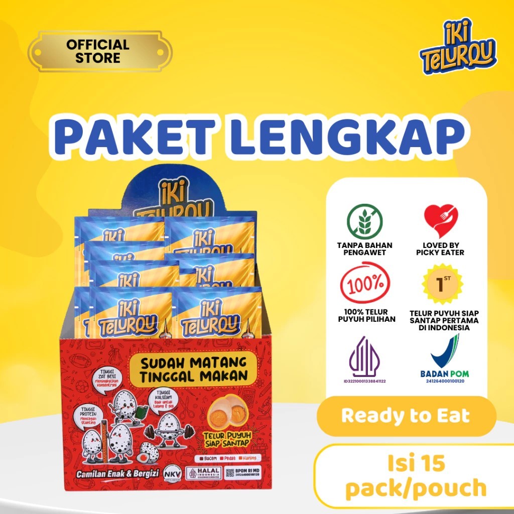 

Iki TelurQu Telur Puyuh Siap Santap Isi 15 Pack (Request Rasa Cantumkan Di Note)