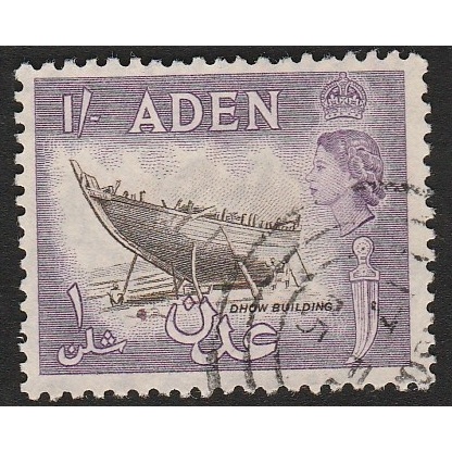 

A 11396 SATU BUAH PRANGKO ADEN NOMINAL BESAR ONE SHILLING TEMA QUEEN ELIZABETH DAN DHOW BUILDING DENGAN KONDISI SUDAH ADA CAP
