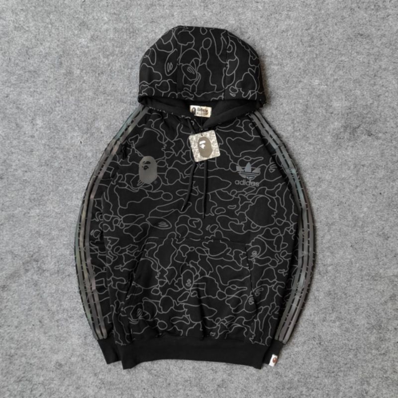Hoodie Sweater Jaket Adidas Bape Techno Pria Wanita Dewasa Premium Tebal