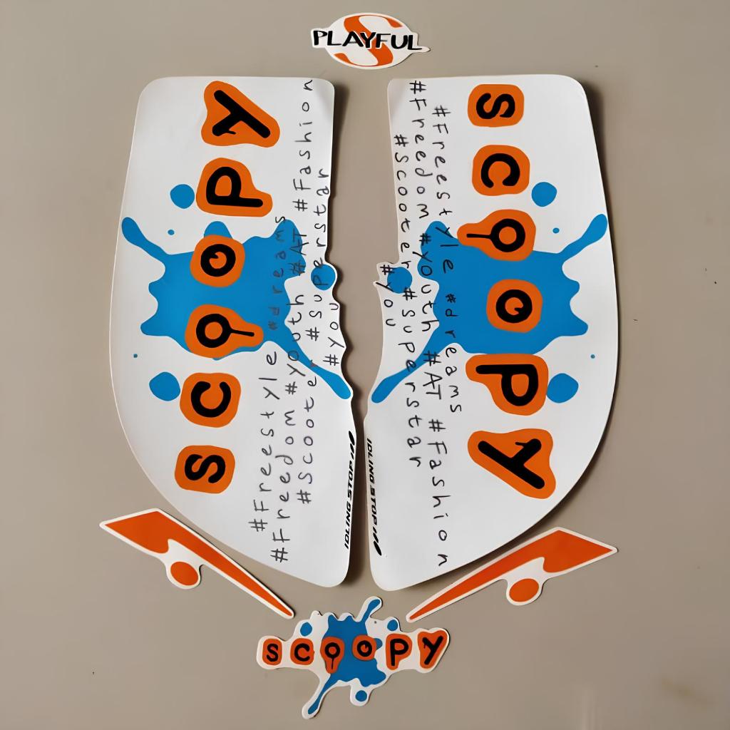 stiker striping honda scoopy fashion 2016 2017 putih biru lis body standar berkualitas original