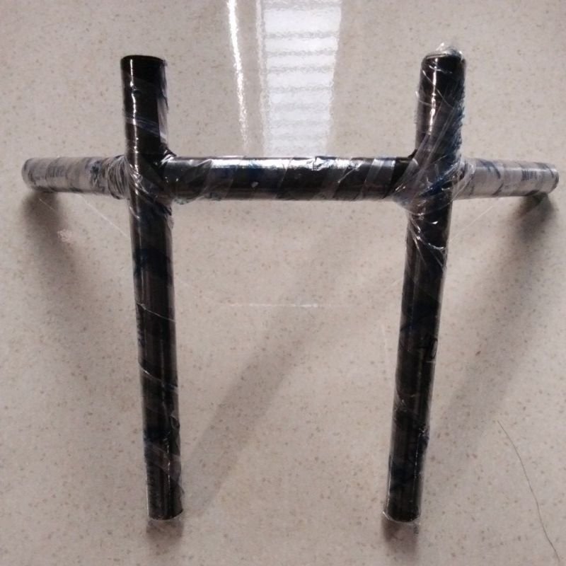 stang stir sepeda BMX model H pendek hitam Swimate full besi tebal