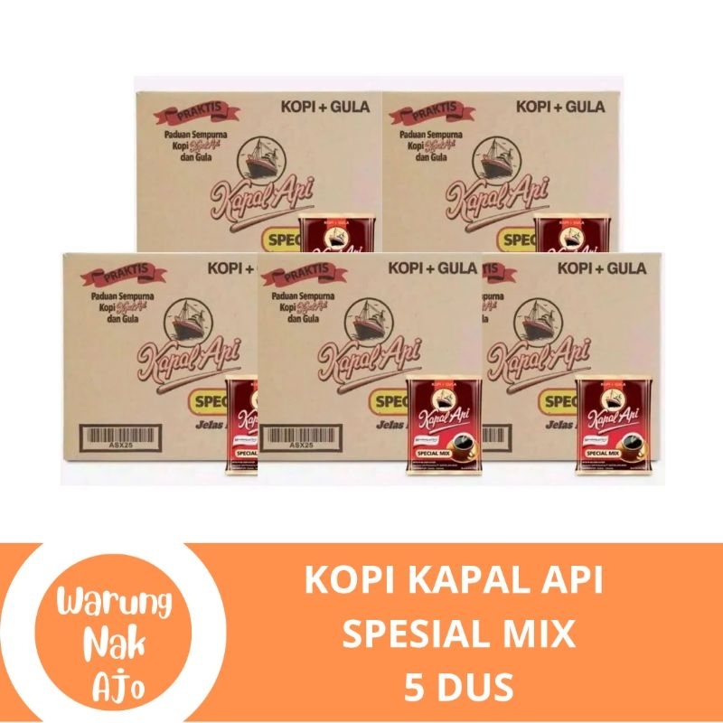 

Kopi Kapal Api Spesial Mix Kopi + Gula 5 Dus