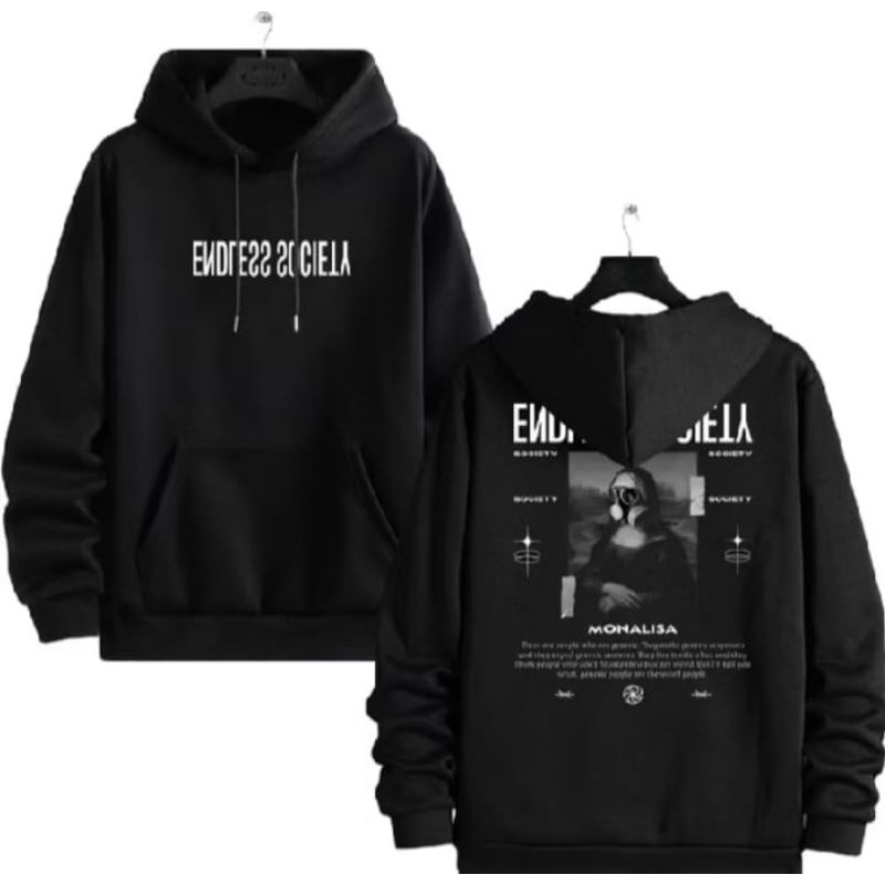 Sweater hoodie pria wanita gambar depan belakang