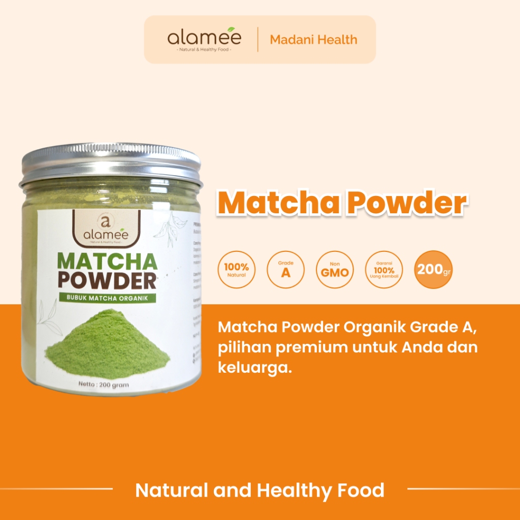 

ALAMEE Matcha Powder Minuman Teh Matcha Pure PREMIUM Matcha Tea Powder Tanpa Campuran Gula 200gr