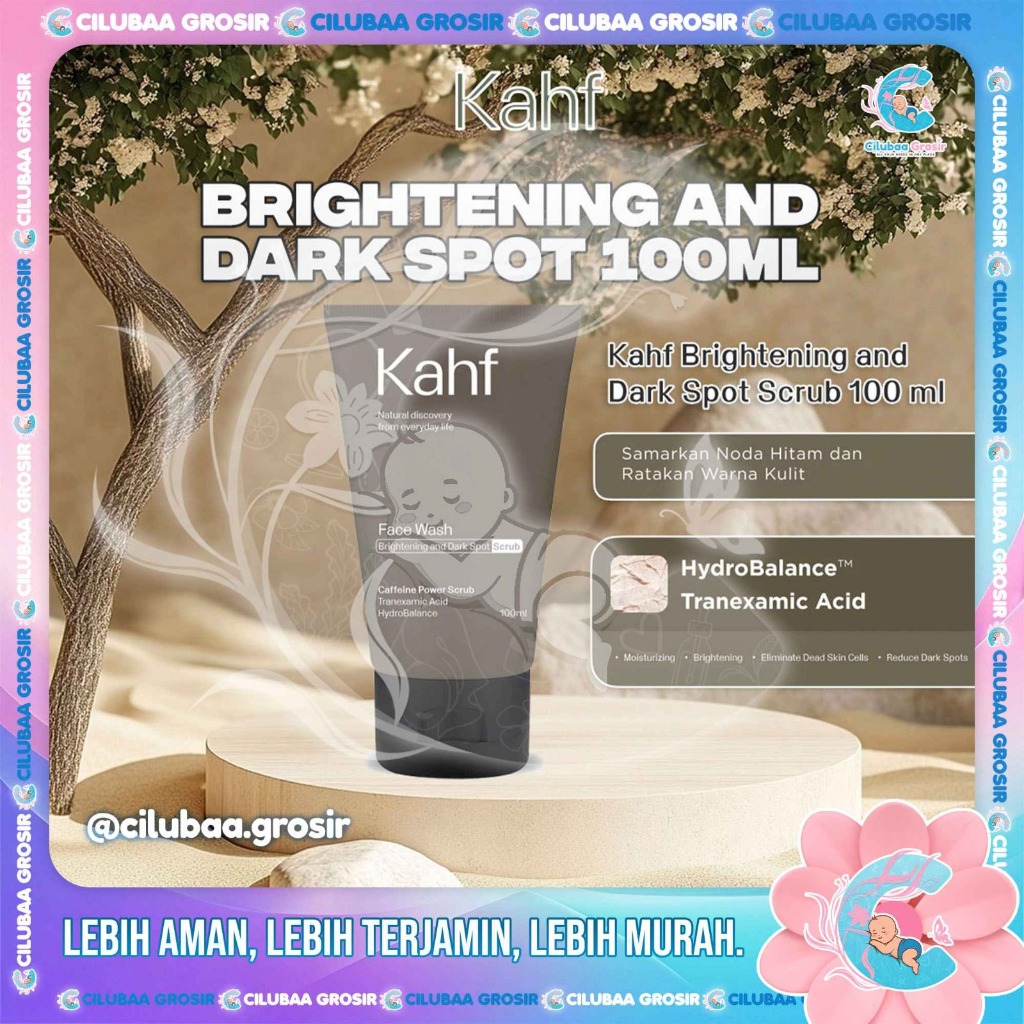 KAHF Face Wash Brightening and Dark Spot Scrub 100mL | Scrub Sabun Wajah KAHF | Perawatan Wajah Pria