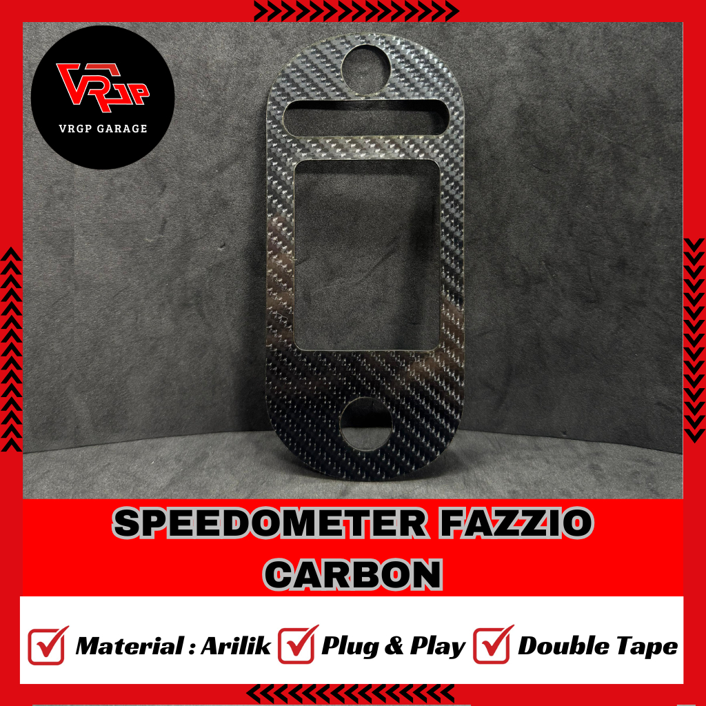 VRGP GARNIS SPEEDOMETER CARBON 6D FAZZIO/ GARNISH SPEEDOMETER FAZZIO CARBON 6D/ AKSESORIS FAZZIO MUR