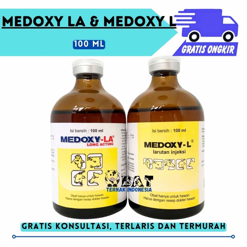 MEDOXY LA 100 ML & MEDOXY L 100 ML - ANTIBIOTIK TERNAK TERMURAH